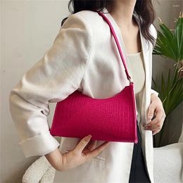 Evening Bags Fashion Felt Cloth Solid Color Shoulder For Women Small Handle Underarm Bag Clutch Minimalist Casual Female Handbag Purse