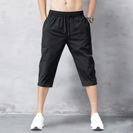 Men's Shorts Running Summer Breeches Thin 3/4 Length Trousers Male Bermuda Board Quick Drying Beach Long