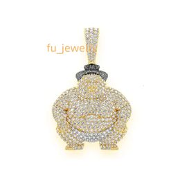 3.8 CTS 30 Grams IGL Certified Luxury Wedding Fine Jewelry VVS1 14K Gold Iced Out Sumo Wrestler Moissanite Diamond Pendant