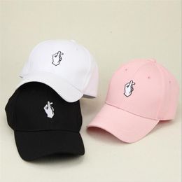 Love Gestures Finger Embroidery Golf Baseball Cap bone Men Women Snapback Caps Flipper Little Heart Love Sun Truck Hat302o