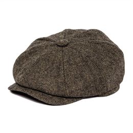BOTVELA Men 8 Piece Wool Blend Newsboy Flat Cap Gatsby Retro Hat Driving Caps Baker Boy Hats Women Boina Khaki Coffee Brown 005 20207H