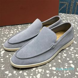 Dress shoes Flat Heels soft Cashmere loafers Classic Buckle style Handmade comfortable Casual men Shoe 39-46