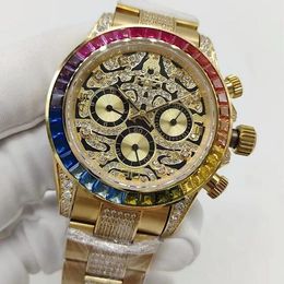 New watch automatic mechanical watch size 40MM sapphire strap set with diamond waterproof function men's watch