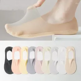 Women Socks Summer Fall Transparent Won't Breathable Deodorant Invisible Cotton Girl Bottom 5 Non-slip Show No Thin