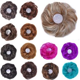 Synthetic Hair Chignons Blue 27# 30# 613# Hair Ring Ball Head Bun Hair Tendon High Temperature Fibre