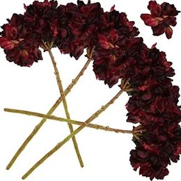 Decorative Flowers Wreaths 4 Pcs Vintage Hydrangea Artificial Flowers Decorations Faux Flowers for Floral Flower Craft Burnt Fake Flowers Arrangement 231207