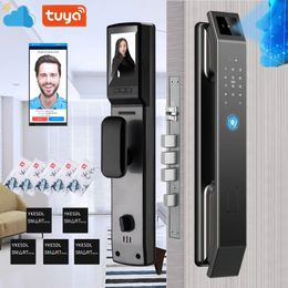 Smart Lock 3D Face Recognition Unlock Digital Door Lock With Camera FIngerprint Password Unlock Keyless Electronic Door Lock 231207