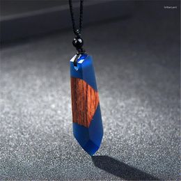 Pendant Necklaces Drop Fashion Women Men Necklace Handmade Resin Natural Wood Pendants Rope Chain Wooden Unisex Jewelry Gifts