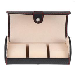 Watch Boxes Roll Retro Travel Case Portable 3 Slots Storage Organizer