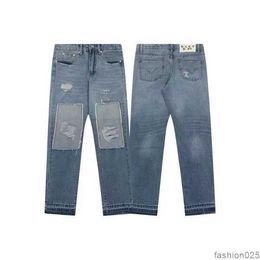 Men's Designer jeans High Quality inkjet Graffiti micro-horn jeans Luxury denim Gallery Sweat Department pants distressed torn black blue purple jeans 7NW38