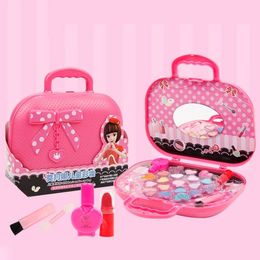 Beauty Fashion Kids Makeup Cosmetics Playing Box Princess Girls Toy Play Set Lipstick Eye Shadow Safety Nontoxic Girl Toys Kits 231207