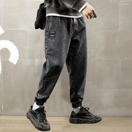 Men's Pants Shrinkable Cuffs Shrink Resistant Versatile Trendy Hip Hop Style Men Sports Denim Trousers Daily Clothing