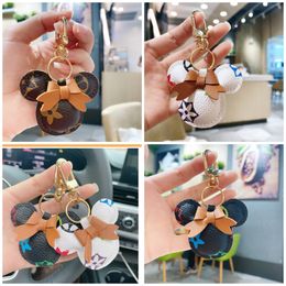 Wholesale Mouse Design Car Keychain Flower Bag Pendant Charm Jewellery Keyring Holder for Women Men Gift Fashion PU Leather Animal Key Chain Accessories Gift 2023