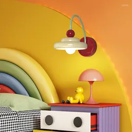 Wall Lamps Modern Children's Room Reading Lamp Simple Nordic Nursery Little Boy Girl Bedroom Bedside Lights Coloured Light