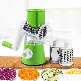 Fruit Vegetable Tools Manual Cutter Slicer Kitchen Roller Gadgets Tool Chopper Round Graters Potato Carrot Shredder Drop Delivery Home Otywj