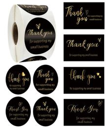 Gift Wrap 50500Pcs Thank You Stickers For Supporting My Business Thanks Greeting Cards Candy Bags Paper Seal Label Party Favor8342784