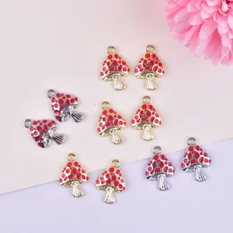 Charms Mix 10pcs/pack Fashion Mushroom Metal For Earring Necklace Jewellery DIY Making