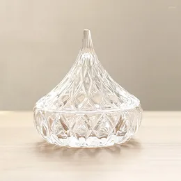 Plates Crystal Diamond Glass Jewellery Storage Ring Box Small Sugar Canister Decoration Packaging