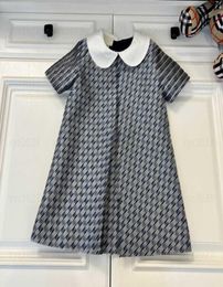 Girl Clothing Kids Skirt Baby Dress Child Summer Doll collar double breasted back Breathable Elegant New SIZE 90150 CM Feb145747564