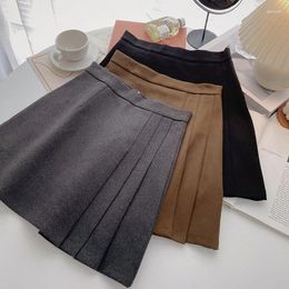 Skirts Autumn Women Slim Korean Mini Ladies Fashion High Waist A-Line Skirt Asymmetrical Package Hip Short Female