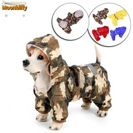 Dog Apparel Casual Pet Dog Rain Coat Puppy Clothes Cat Raincoat Waterproof Jacket Outdoor Rainwear Hood Apparel Jumpsuit Pet Supplies Chien 231207