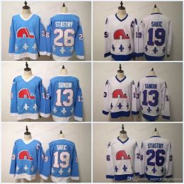 Quebec Hockey Nordiques Winter Classic Jerseys Mens 19 Joe Sakic 13 Mats Sundin 26 Peter Stastny Хоккейные майки на складе Быстрая доставка