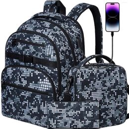 School Bags Laptop Backpack 16 Inch Bag College Bookbag Anti Theft Daypack And Lunch Set Water Resistant Backpacks For Te