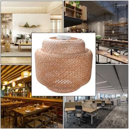 Pendant Lamps Handmade Bamboo Lampshade Ceiling DIY Restaurant Aisle Lamp Shades Weave Hanging Light (Without Source)