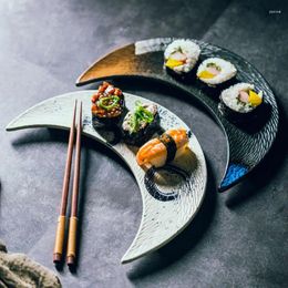 Plates Ceramic Plate Creative Large Moon Sushi Japanese Cuisine Flat Dessert Pastry Dumpling Dish