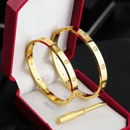 love braclet designer Jewellery gold cuff Screw Bracelet Screwdriver bangles 316L Titanium Steel belcher Silver 4CZ for Womens Mens party Rfdj
