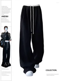 Women's Pants Black Gothic Sweatpants Baggy Y2k Harajuku Oversize Jogger Vintage High Waist Wide Trousers Emo 2000s 90s Clothes