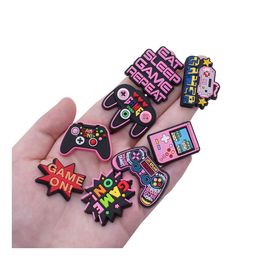 Charms Black Girls Boys Cartoon Pvc Shoes Charm Buckles Action Figure Fit Bracelets Clog Jibz Wristband Button Kids Dr Drop Delivery Ottm7