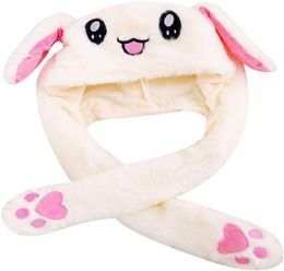 Rabbit Hat Plush Animal Ear Hat Moving Ears Pressing with Airbag Cap for Cosplay Plush Attractive Toys Birthday Gift Bunny Hat6266437