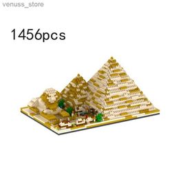 Blocks World Architecture Egypt Pyramid Pharaoh Sphinx Desert Monster DIY Mini Diamond Micro Blocks Bricks Building Toy for Children R231208