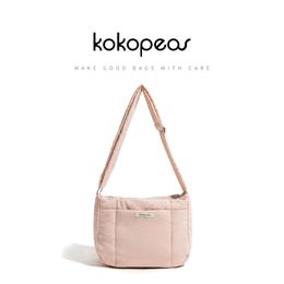 Evening Bags KOKOPEAS Pink Down Padded Woman's Purse Soft Simple Quilted Female Pillow Messenger Bag Casual Ladies Tote Handbag 231207