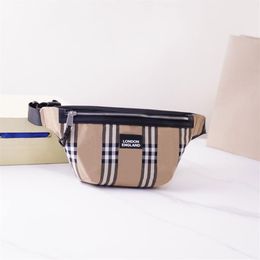 Brand Plaid Pocket Waist Bags Women Shoulder Bag Canvas Letters Zipper Closure Fashion Letters High Quality Handbag Purse286i