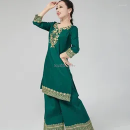 Ethnic Clothing 2023 Dress Women Cotton Embroidery Autumn Winter Gown Traditional National Style Pakistan Daily Top Clothes S589