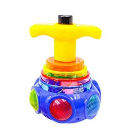 Spinning Top Children Electric Laser Color Flash LED Light Toy Music Gyro Spinner Classic Toys Board Game Kids 231207