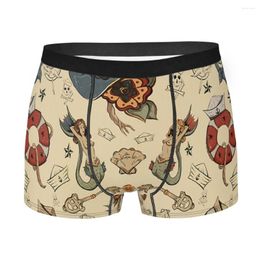 Underpants Sea Tattoo Repeating Pattern Tattoos Art Cotton Panties Male Underwear Ventilate Shorts Boxer Briefs