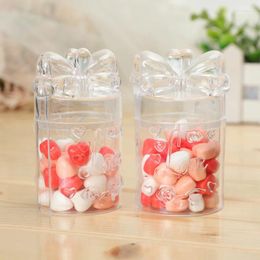 Gift Wrap 10Pcs Transparent Candy Box Wedding Baby Shower Storage Party Supplies Love Bowknot Plastic