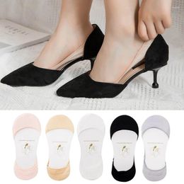 Women Socks 3/4/5Pair Invisible Boat For Summer Anti Slip Silicone No Show High Heel Shoe Liner Chausette Femme