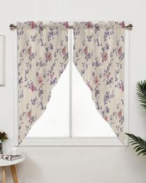 Curtain Plant Flower Curtains For Bedroom Window Living Room Triangular Blinds Drapes