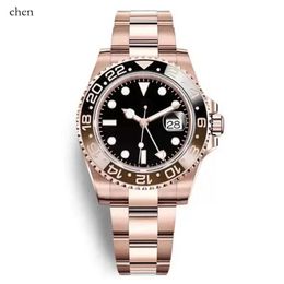 Watch Top Mens Rose V Version Men Watches Automatic Mechanical Movement Ceramic Rotating Bezel Sapphire Glass Steel Strap ersion es