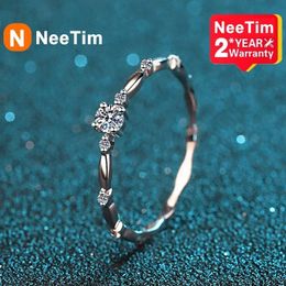 Wedding Rings NeeTim D Color VVS1 Ring for Women Fine Jewely with Certificete 925 Sterling Sliver Engagement Gifts 231208