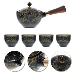 Dinnerware Sets Tea Set Teapot Ceramic Chinese Porcelain Cups Portable Side Handle Travel Cup Kettle