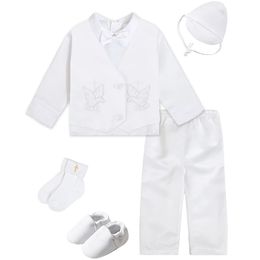 Clothing Sets Baby Boys Baptism Outfits Infant Wedding Birthday Party White Cartoon born Formal Gentleman Suits Christening Clothes 231207