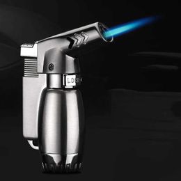 Mini Metal Windproof Butane No Gas Lighter Blue Flame Turbo Torch Outdoor Portable Cigar Personalised Men's Gift