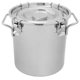 Storage Bottles Stainless Steel Sealed Bucket Food Tea Jar Kitchen Supply Milk Container Airtight Barrel Grease