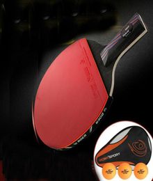 Professional 98 Imitation Carbon Nanoscale Table Tennis Bat Racket Long Short Handle Pong Paddle With Ball And Carry Bag Raquets4851193