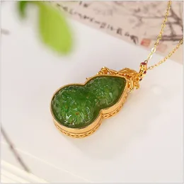 Chains Imitation Jasper Gourd Gawu Box Pendant Gilded Hollow Out Flower Shaped Phlox Sachet Openable Copper Coin Pattern ()